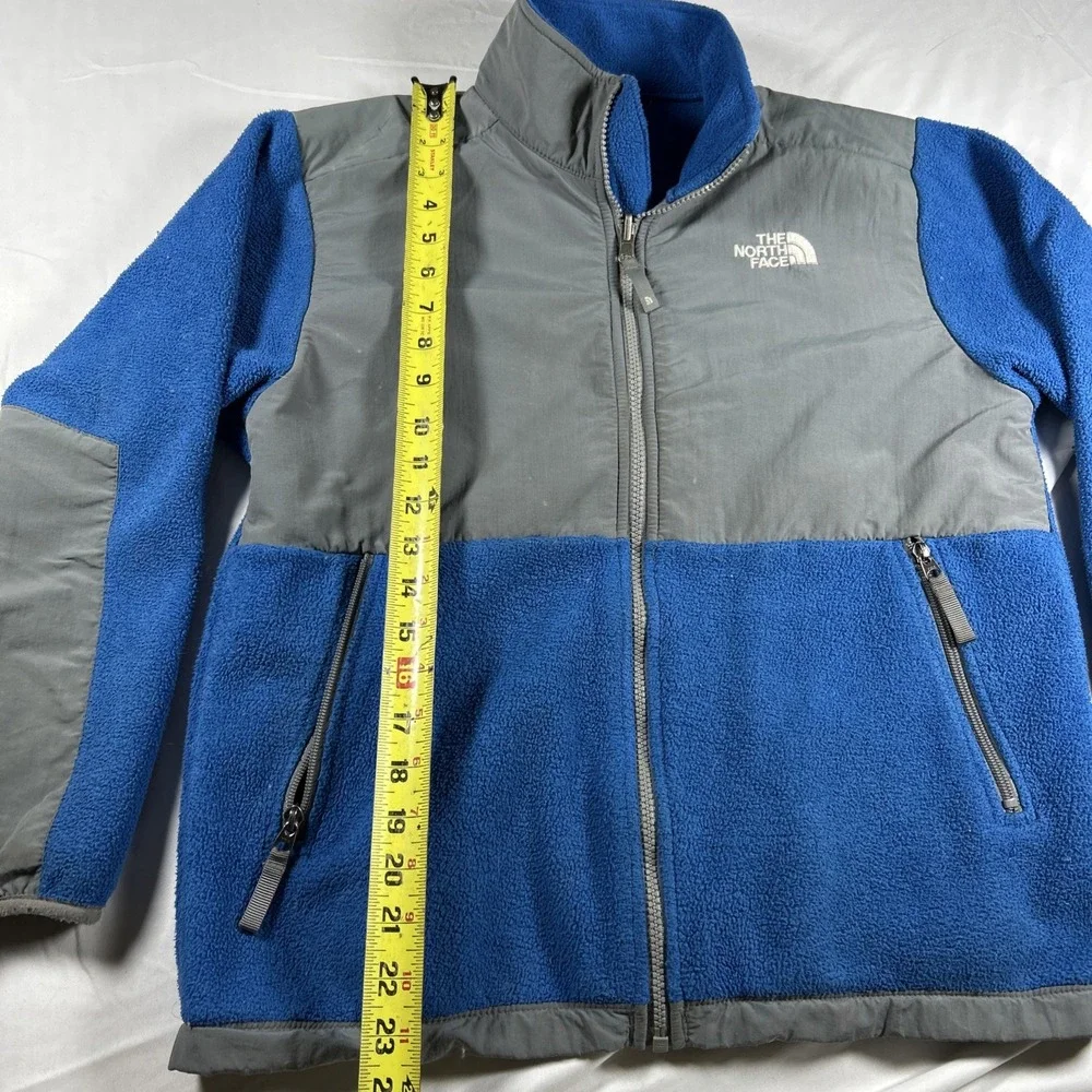 The North Face Denali Fleece Full Zip Jacket Blue Gray Boys Size Large